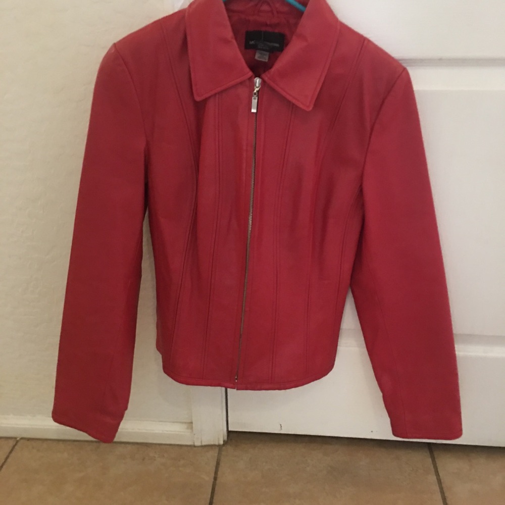 Red ❤️❤️ Leather size Small Leather Jacket